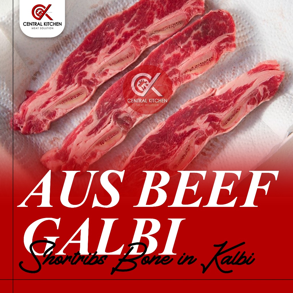 

Daging Iga Sapi Impor AUS Beef Shortribs Bone In Kalbi Galbi 500gr