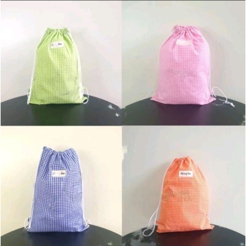 

Tas Kain Ransel Serut MORNING DEW / Souvenir bag / Goodie Bag ultah - Maroon