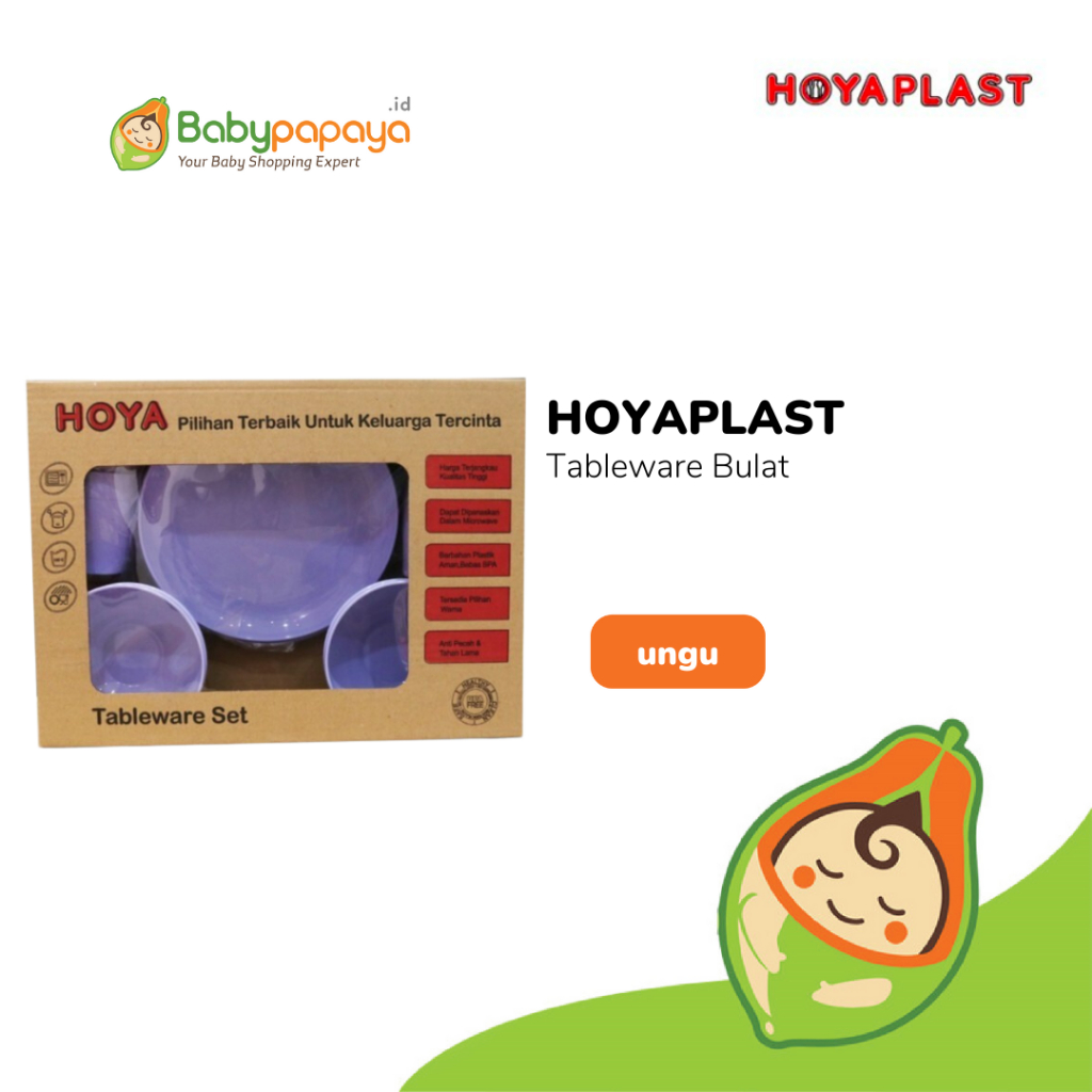 Hoyaplast Set Tableware Bulat (4piring + 4mangkok + 4mug)
