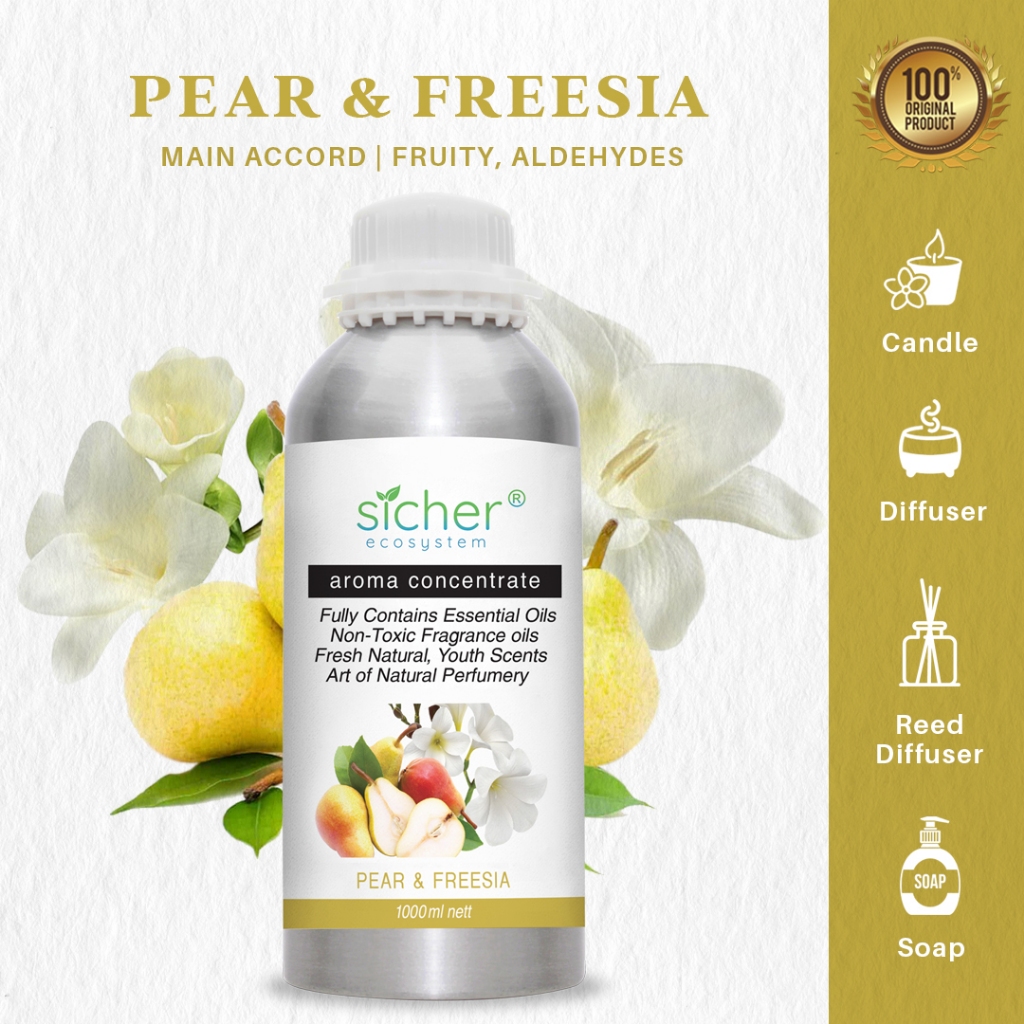 Sicher Fragrance Oil / Aroma Concentrate / Essential Natural Pear & Freesia 1000ml