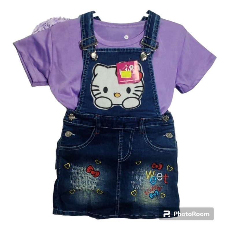 Overall Baju Kodok Jeans Rok Span Anak Perempuan Usia 1 - 5 Tahun