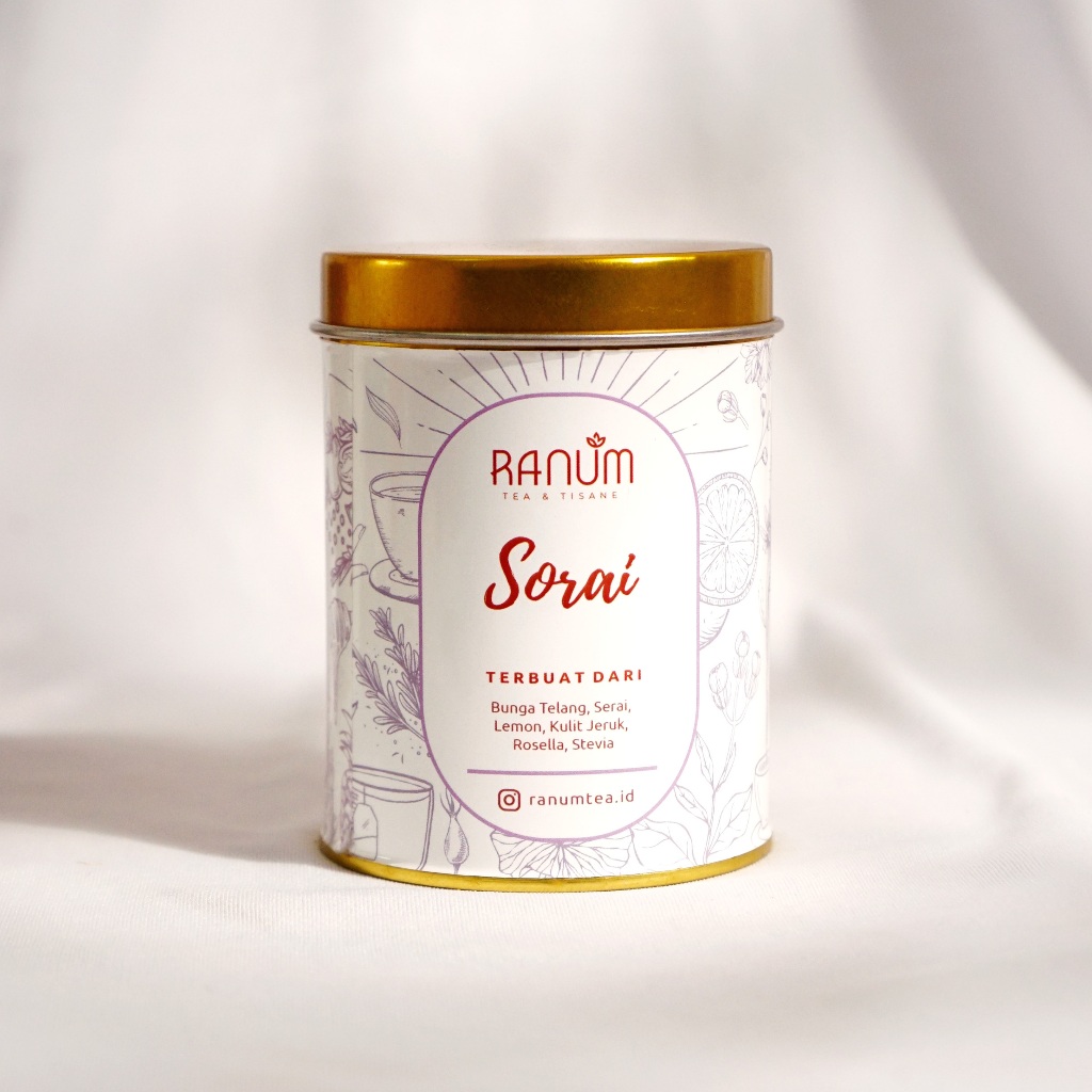 

SORAI / Ranum Tea / Artisan Tea Blend / Immune Booster, Mencegah Flu, Detox Tea / Tisane Blend Teh Herbal / Eco Friendly Tin Jar 40gr