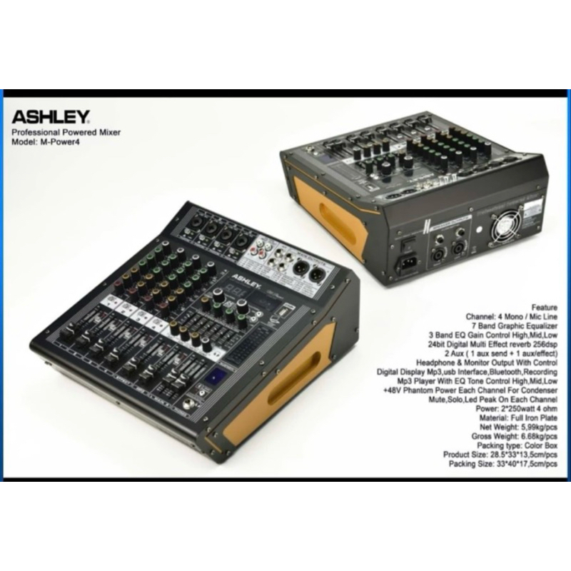 power mixer 4 channel original ashley m power usb bluetooth power mixer