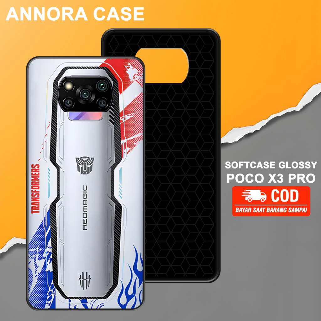 Softcase Glossy Motif RedMagic Case Procamera Case anti jamur cocok untuk Poco X3 Pro X3 NFC Poco X3