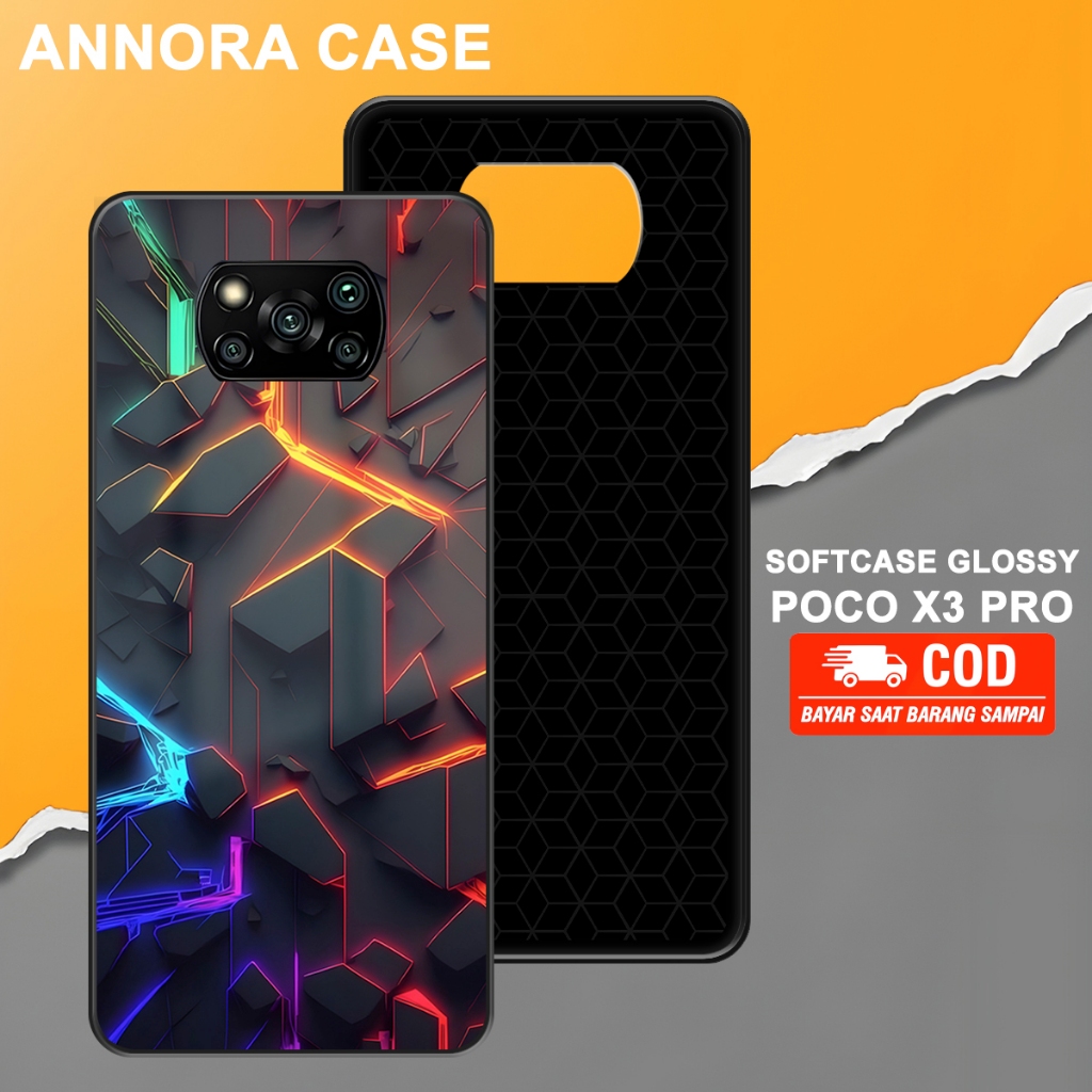 Softcase Glossy Motif Wallpaper Terbaru Case Procamera Case anti jamur cocok untuk Poco X3 Pro X3 NF
