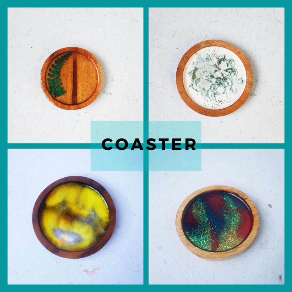 Resin and Wood Coaster - Tatakan Gelas Kayu dan Resin - Trinket Tray