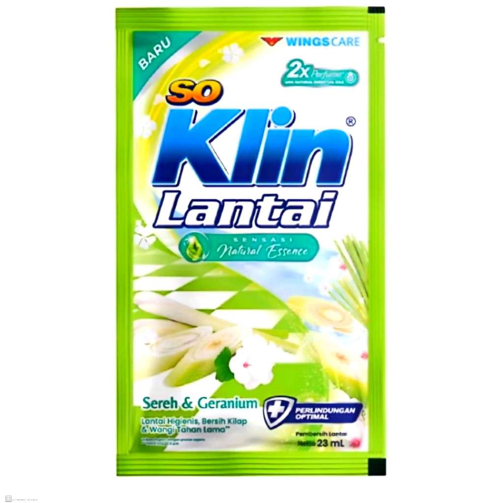 So klin lantai sereh&granium sachet, pewangi lantai