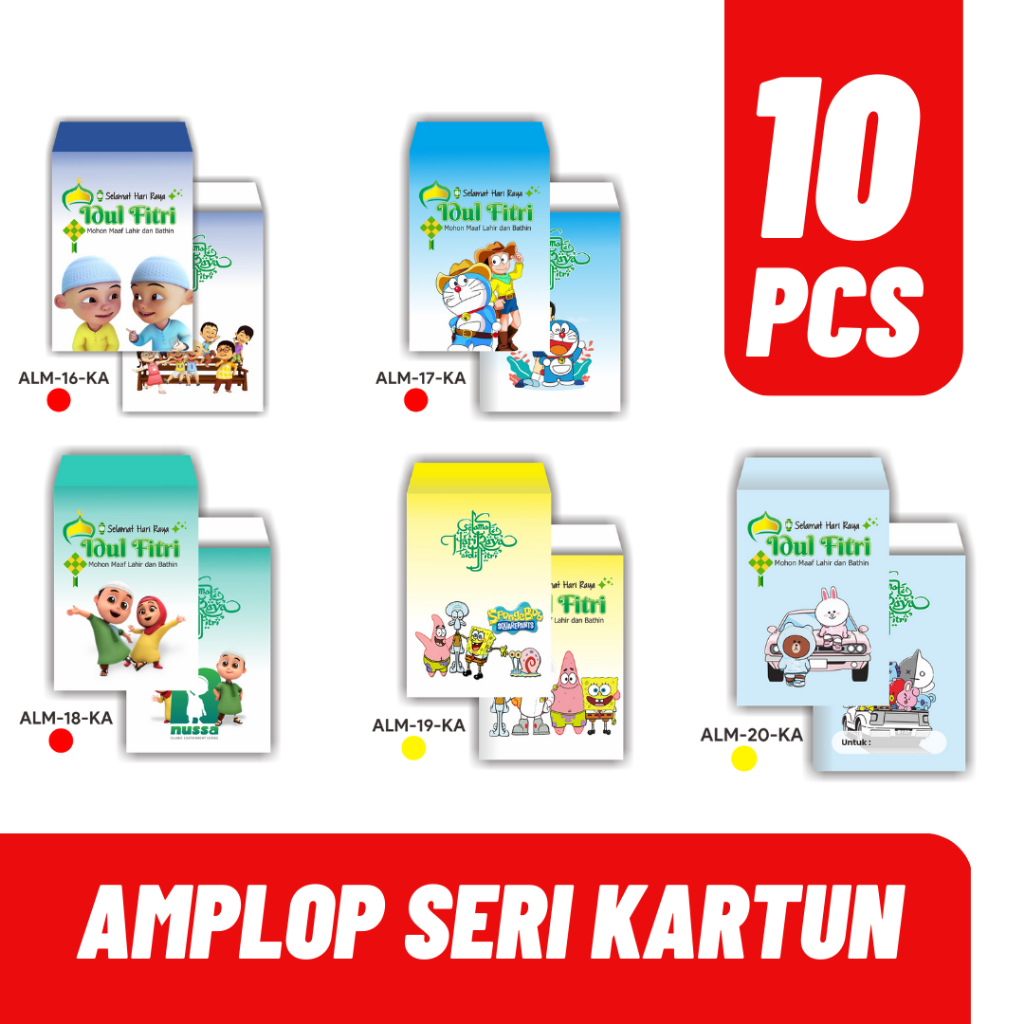 

PROMO AMPLOP LEBARAN 10 PCS SERI KARTUN TERMURAH