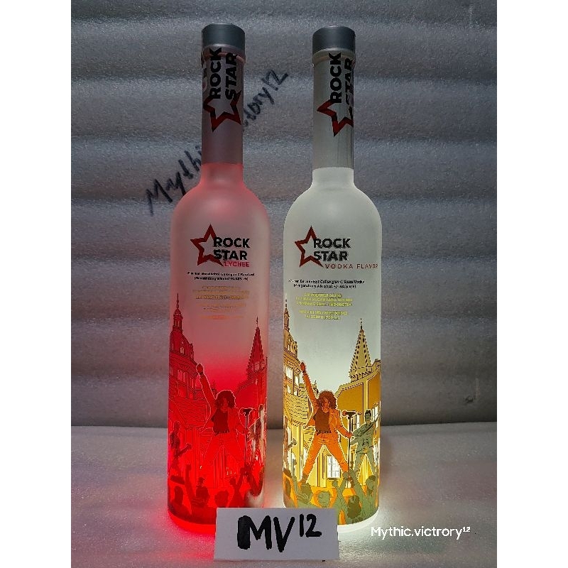 Botol bekas minuman keras Import Rock Star dengan lampu Disco