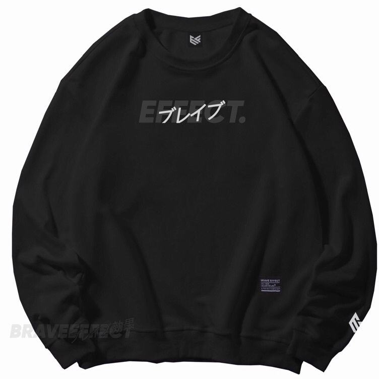 ART D25K BRAVE EFFECT Crewneck Bordir Sweater Jaket Hoodie Pria Wanita Premium Hodie Switer Suiter C