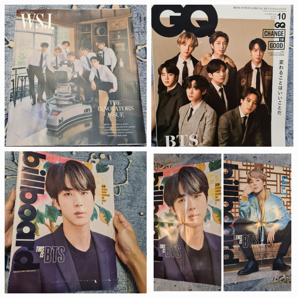 WSJ The Wall Street Journal GQ Japan Billboard Jin Magazine Poster Majalah November 2020 Edition BTS