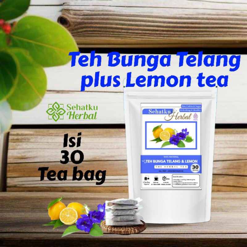 

Teh Bunga telang plus Lemon tea : Butterfly pea flower with Lemon tea Isi 30 Tea Bag