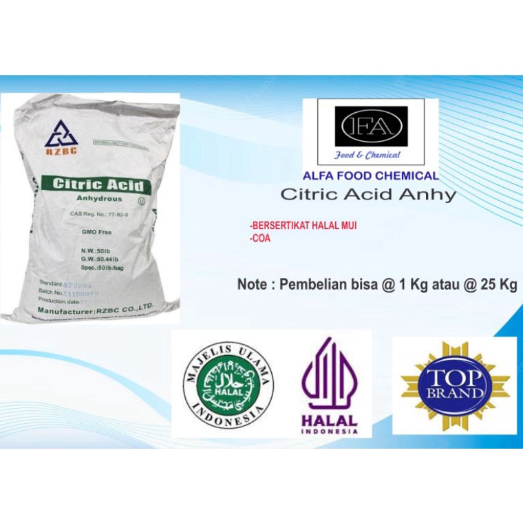 

NDQ953 Terbaruday CITRIC ACID ANHYDROUS EX RZBC ASAM CITRUN