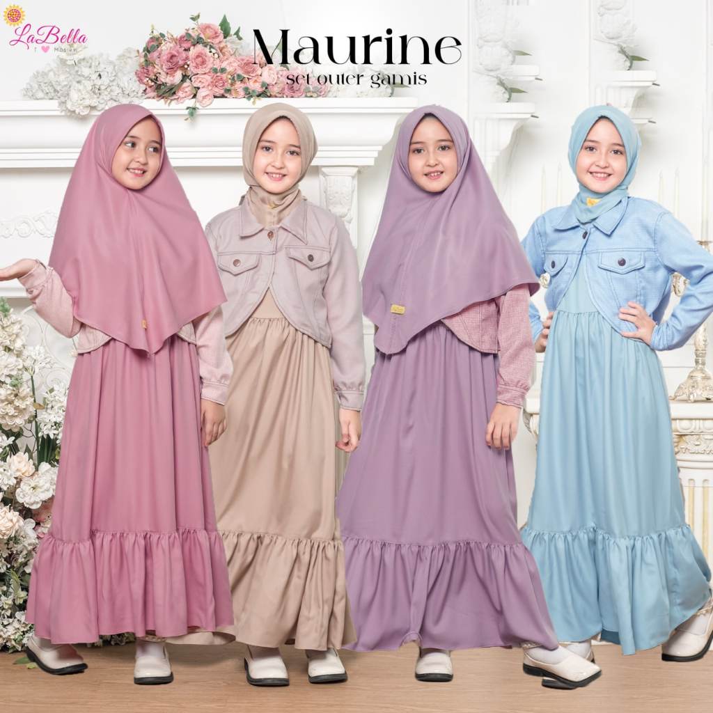 ( 5 - 11 TAHUN ) GAMIS ANAK PREMIUM ORIGINAL LABELLA MAURINE BOLERO DRESS ANAK PESTA TERBARU BAJU MU