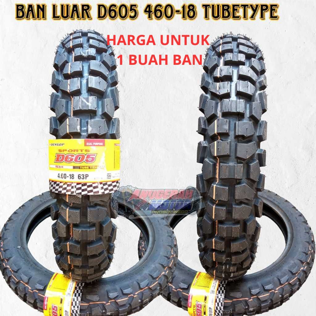 Ban Luar DUNLOP D605 460 / 18 63 P - Ring 18 D 605 by Dunlop  D 605 Dual purpose series by Dunlop