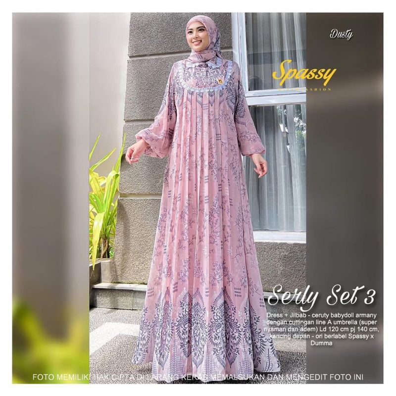 READY JS. SHERLY #2 #3 JUMBO SET JILBAB SEGIEMPAT LABEL JASMINE GAMIS CERUTY BABYDOLL