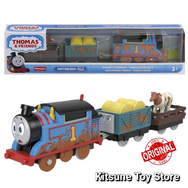 Thomas & Friends Motorized Muddy Thomas Original Fisher Price - Mainan Kereta Anak