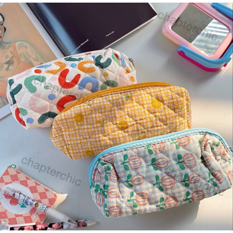 

Korean puffy tempat pensil Aesthetic pouch /kotak make up/Dimpet