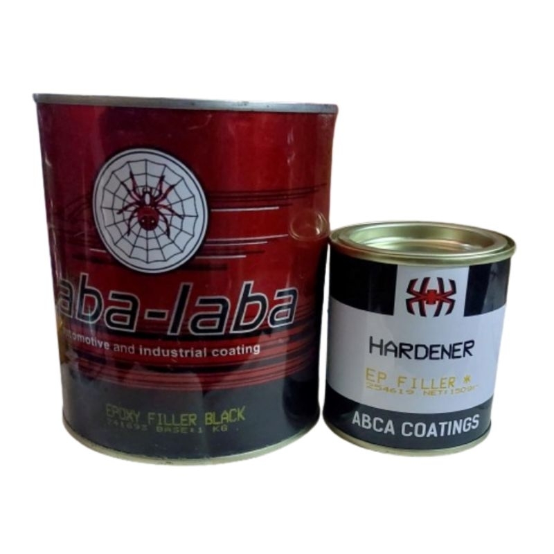 Cat Dasar / Epoxy Filler Laba Laba Black (Hitam) 1 Liter + Hardener