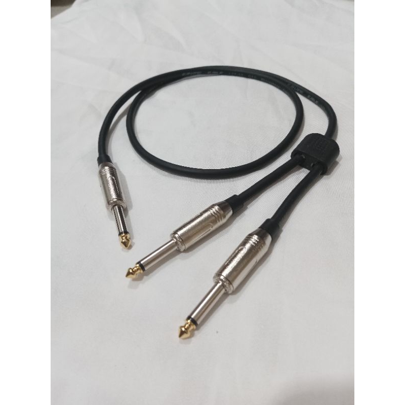 Kabel Audio Canare Plus Jack Akai Mono 6.5mm To 2 Cabang Akai Mono 6.5mm 1-3 Mtr