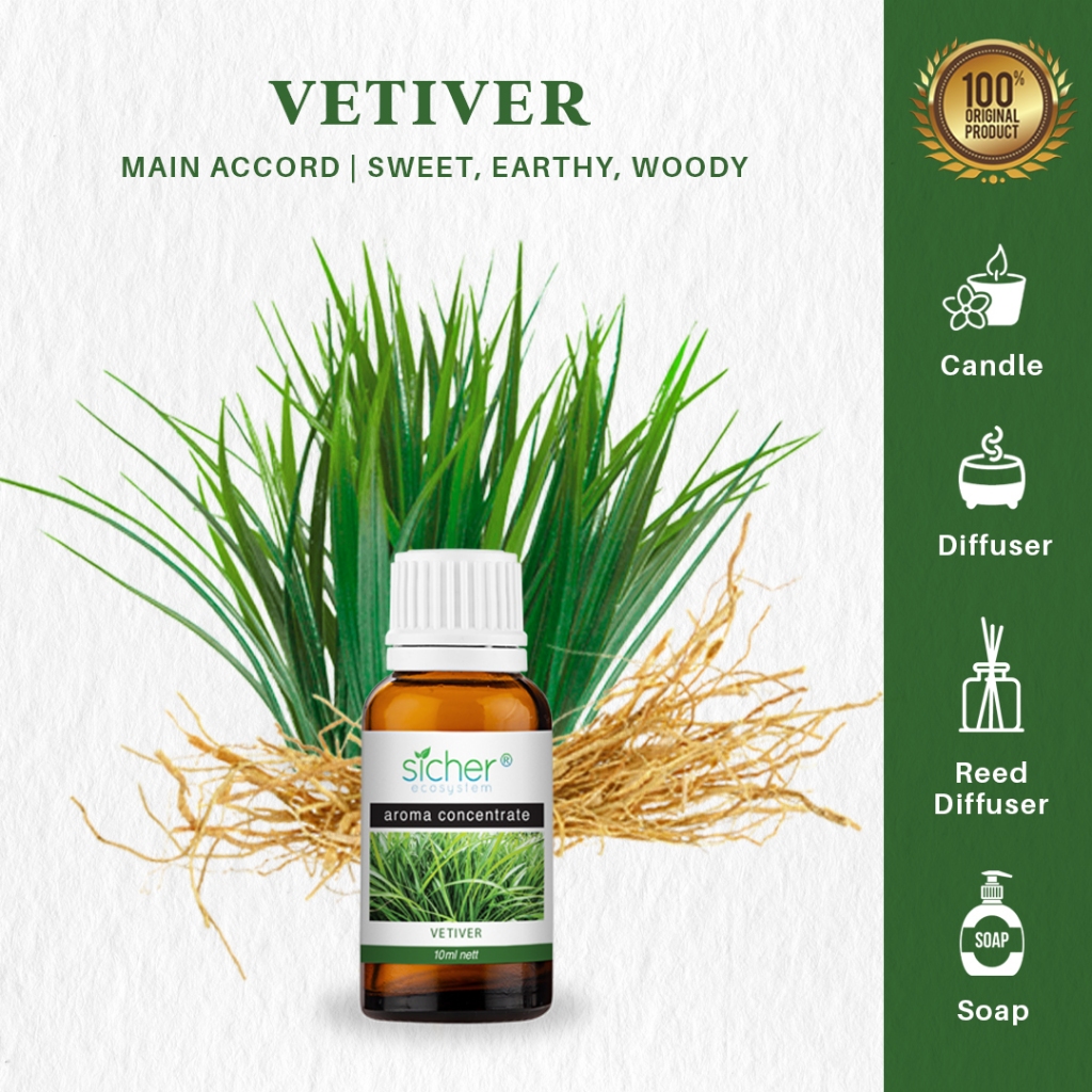 Sicher Fragrance Oil / Aroma Concentrate / Essential Natural Vetiver 10ml