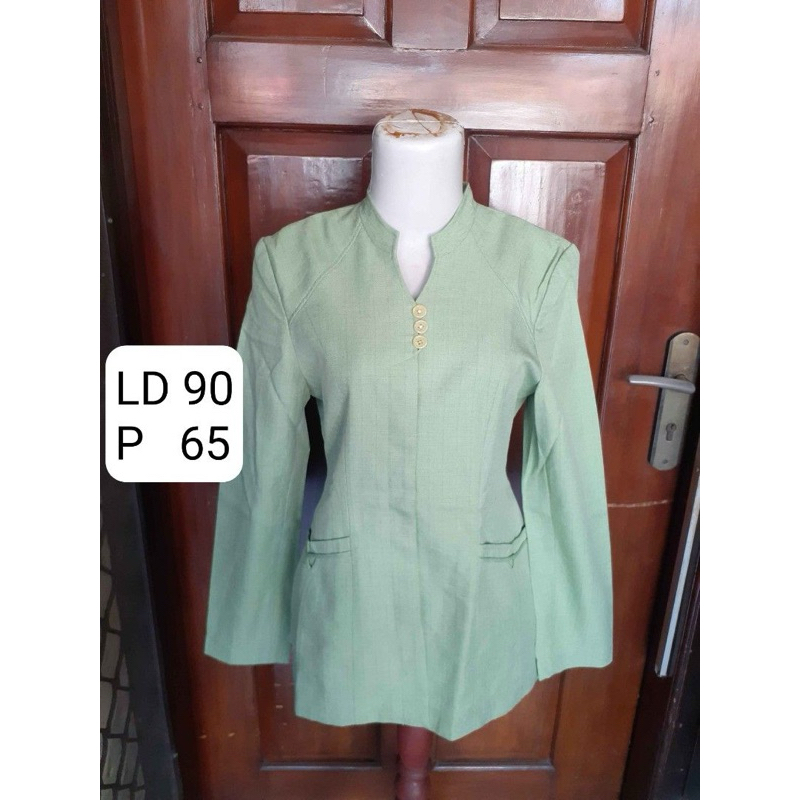 Jas Kerja Blazer Wanita Hijau Mint Formal - preloved