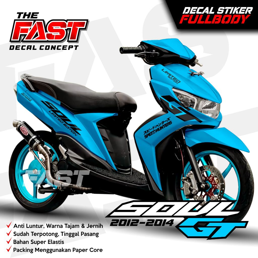 Decal Sticker Motor Soul Full Body Sticker Full Body  Desain Simple Polos