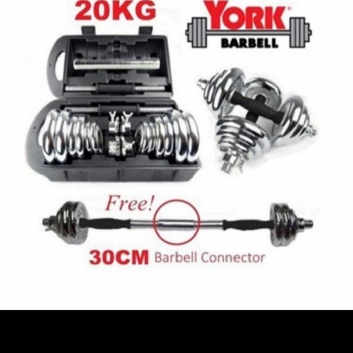 Barbel Dumbell Barbel 20Kg Speeds Barbel + Set Tiang sambung Stainless