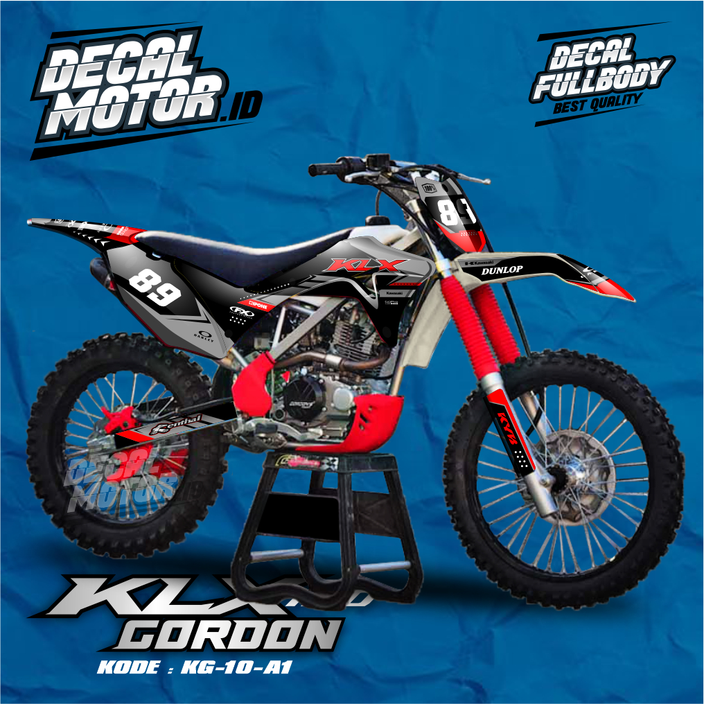 Decal Klx Gordon/Variasi stiker Klx Gordon Racing Warna Hitam - KG 10