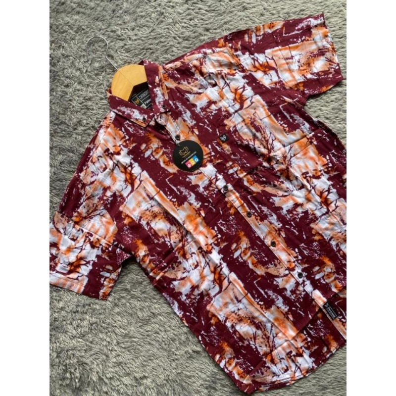 Kemeja pendek pria rayon/ kemeja pendek motif rayon
