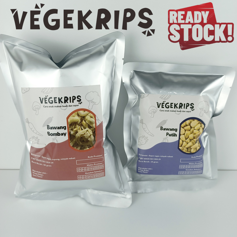 

VEGEKRIPS Keripik Bawang Bombay 50 Gr FREE Bawang Putih 25 Gr