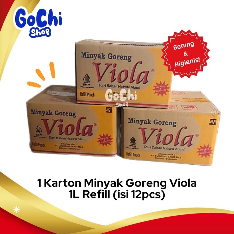 Kartonan Minyak Goreng Viola 1L/900ml Refill