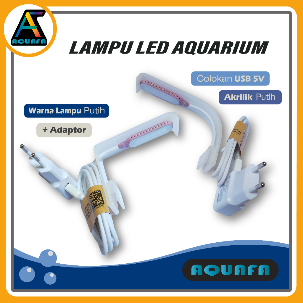 Lampu Aquarium USB LED 5volt + Adaptor 5V                                                           