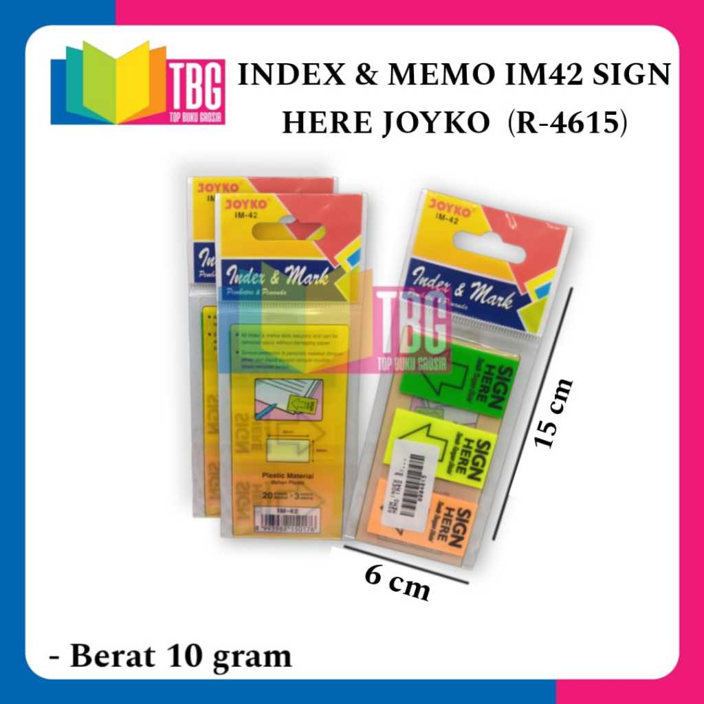 

1 PAD INDEX & MEMO IM42 SIGN HERE JOYKO / STICKY NOTES (R-4615)