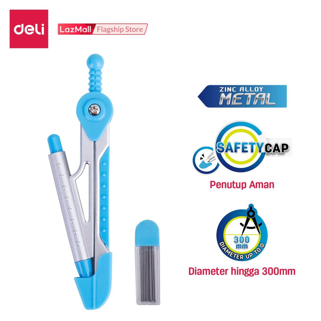 

Deli Jangka-Aluminum Compass w/mechanical pencil E8616