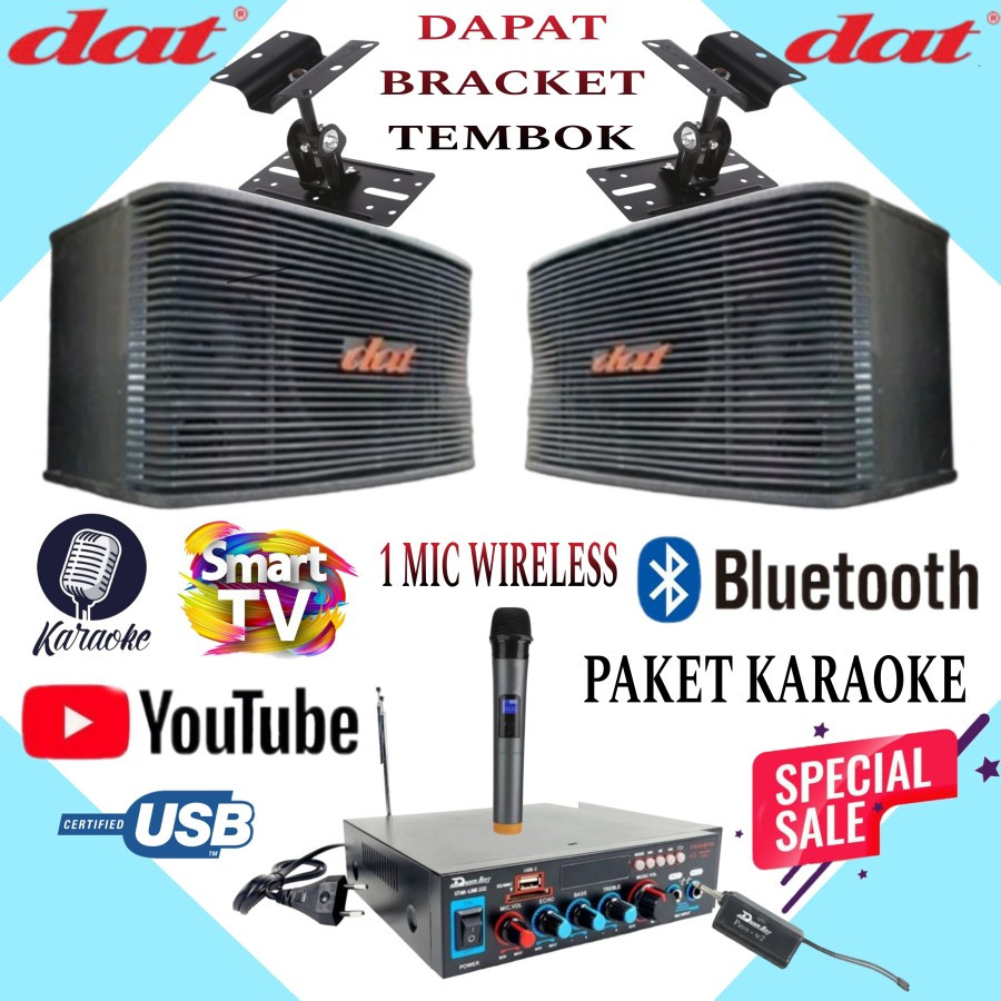Karaoke Set Speaker DAT 10 IN Single Mic Wireless Karaoke Di Smart Tv