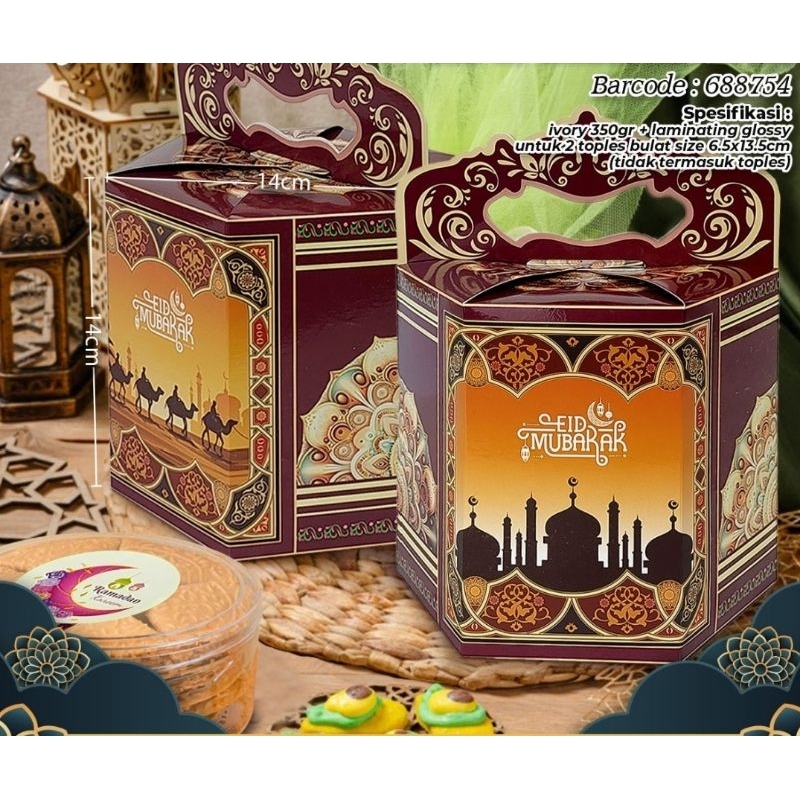 

Dus Toples Idul Fitri 500gr muat 2pc Box toples Lebaran Kotak Hampers Packaging Eid Mubarak dll