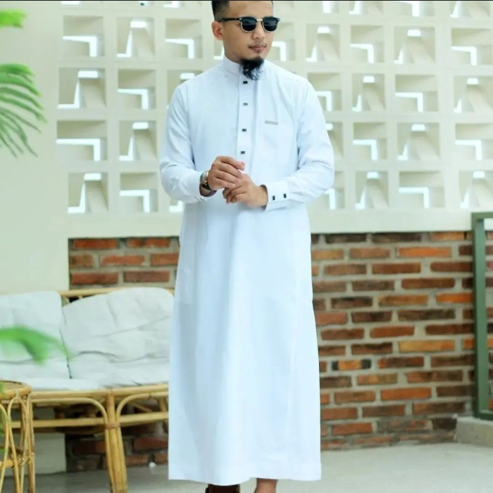 JUBAH AL amwa  PUTIH model HARAMAIN MANSET PREMIUM KRAH KEMEJA