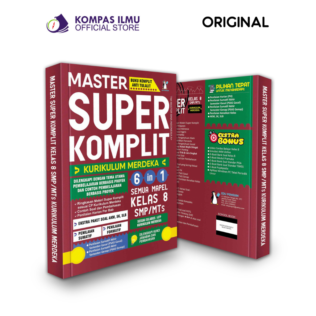 Buku Ulangan SMP Kelas 8 | Master Super Komplit 6in1 Semua mapel SMP/MTs kls 8 Kurikulum Merdeka