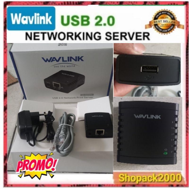 Wavlink USB 2.0 Network Print Server, LAN Print Share Server for USBP Printers, LPR Print Protocol