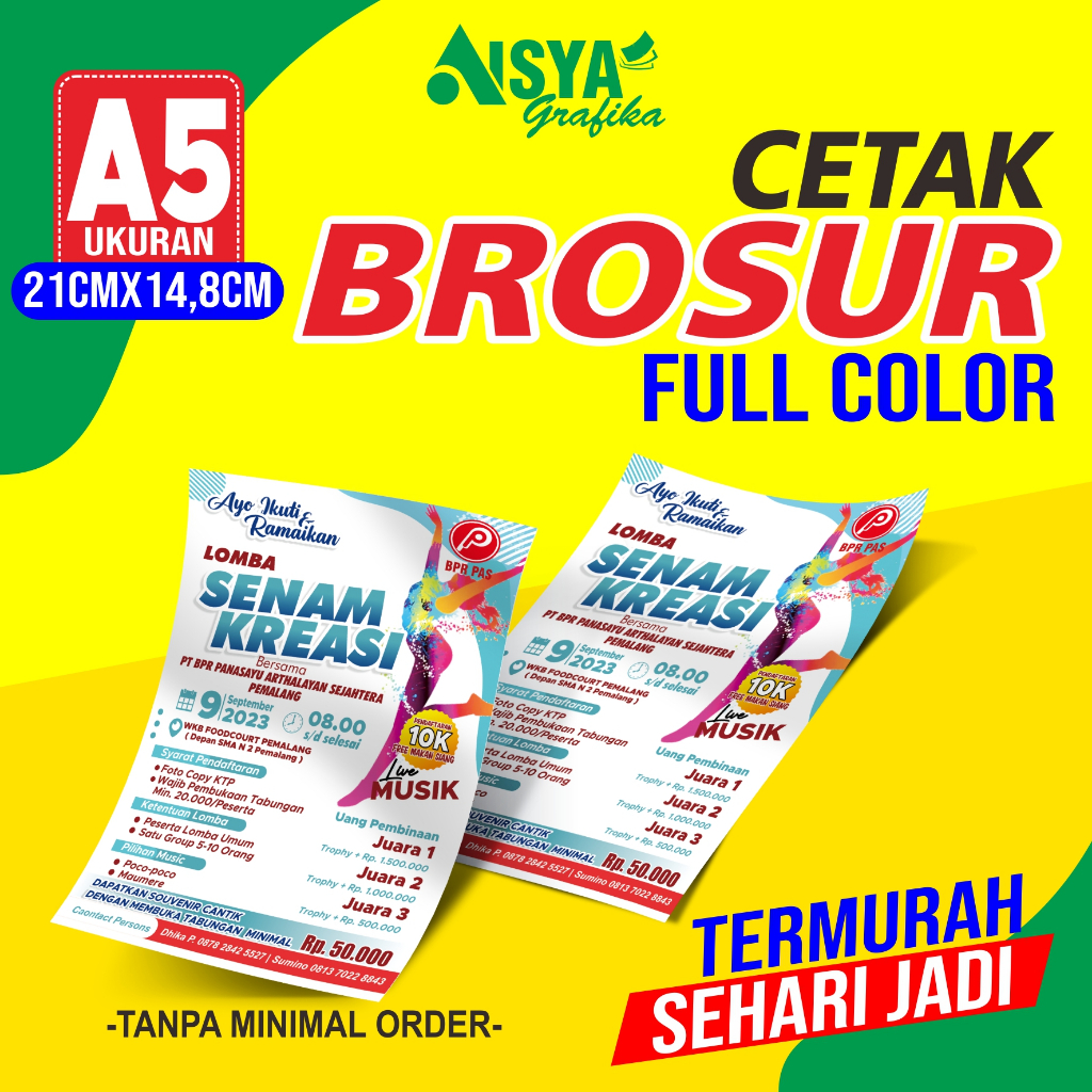 Cetak A3+ brosur A5 / brosur PPDB / brosur motor / brosur produk / Famlet / cetak famlet