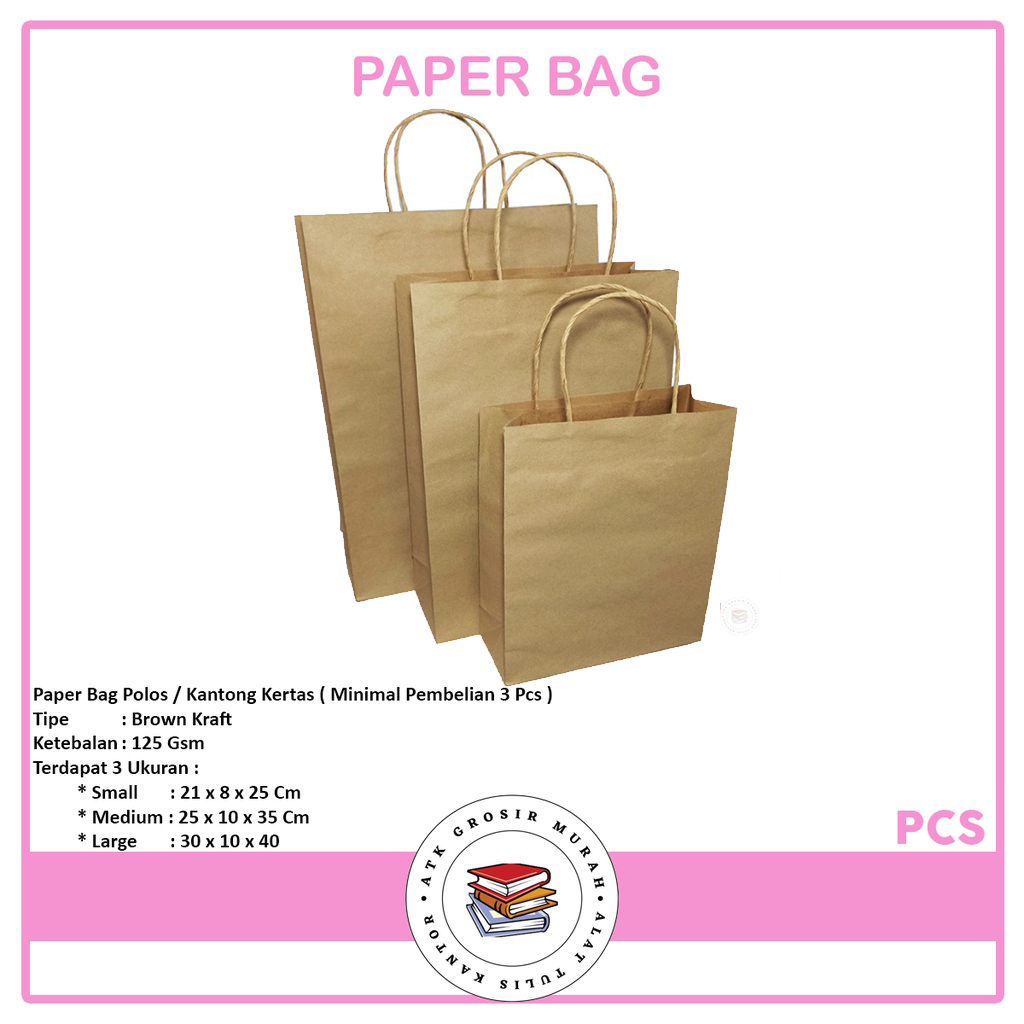 

Paper Bag Brown Craft 125 Gsm - Pcs