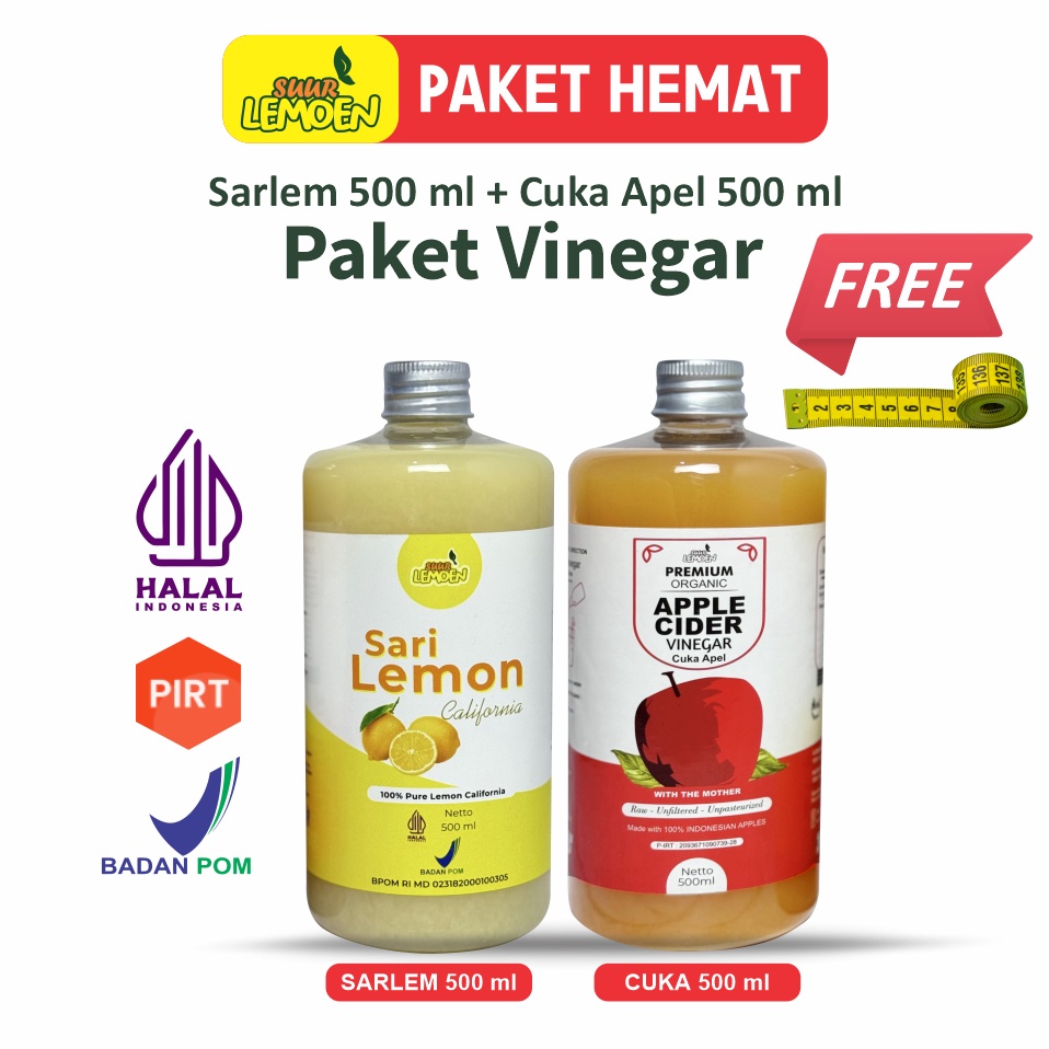 

PWQ578 HOT Paket Diet Sehat Bundling Cuka Apel Sari Lemon Murni By Suur Lemoen ID