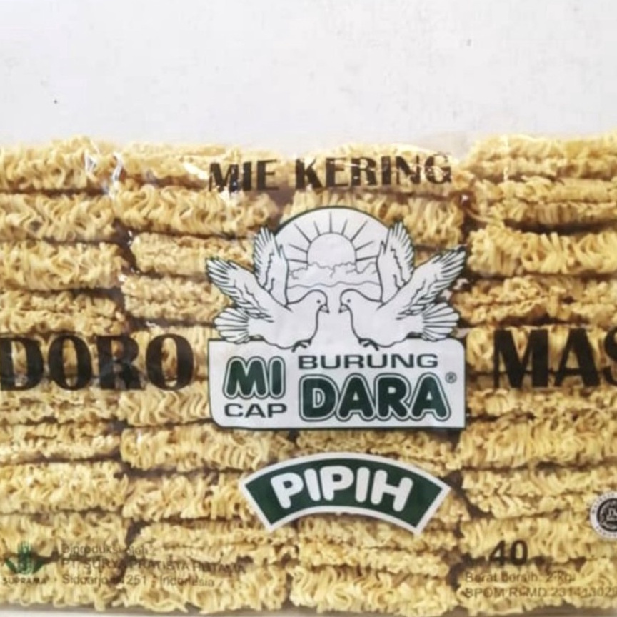 

MXT585 Jangan Sampai Kehabisan Mie Kering Pipih Doromas Burung Dara 2 kg isi 4 Keping 1 BalBallDus Pipih Hijau