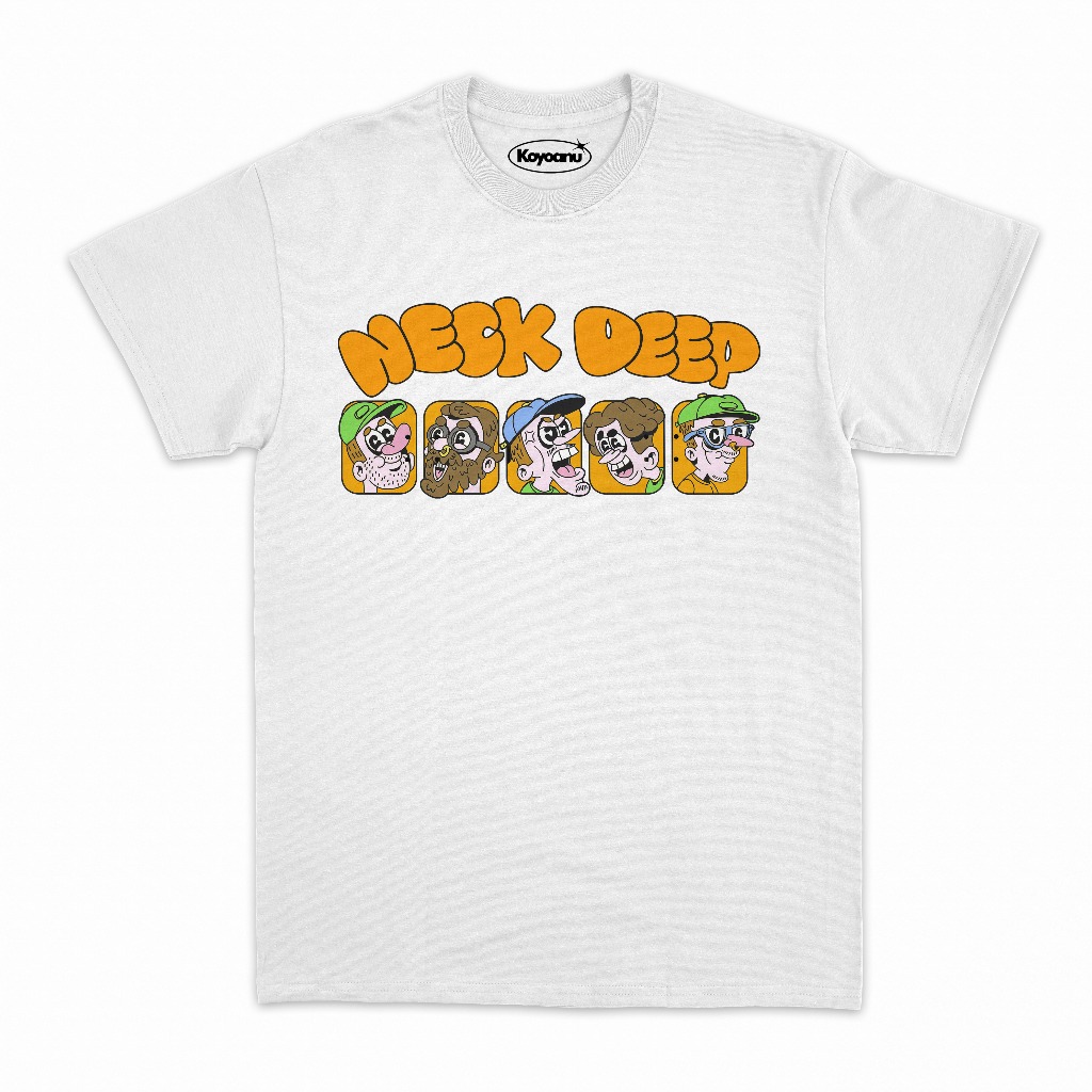 T-shirt NECK DEEP - CARTOON BAND | Kaos Band Neck Deep