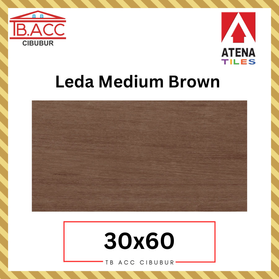 Leda Medium Brown Wood 30x60 Atena Tiles Keramik Motif Kayu
