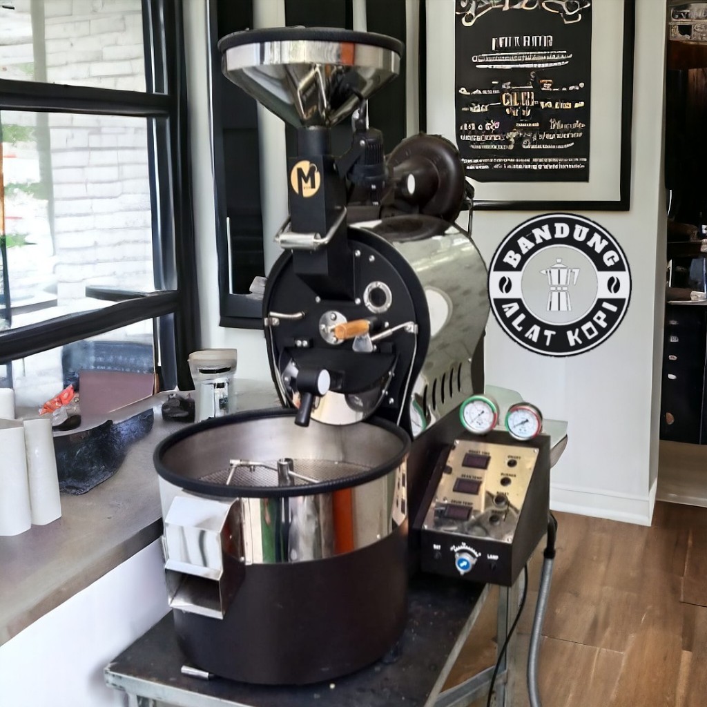 READY STOCK Mesin Roasting Sangrai Kopi Professional 2kg – Compatible Artisan, Full Stainless, Profi
