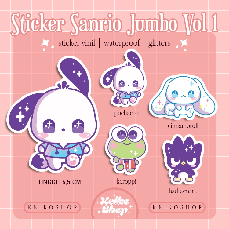 

STICKER SANRIO JUMBO WATERPROOF GLITTER VOL 2