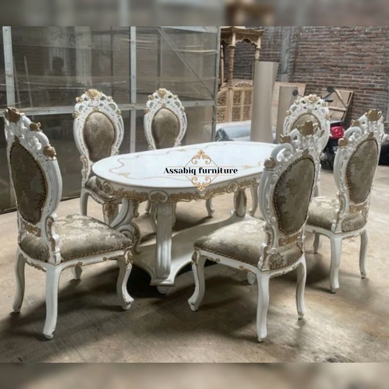 Meja makan set ukiran mewah - meja makan set Classic - meja makan set luxury mebel jepara