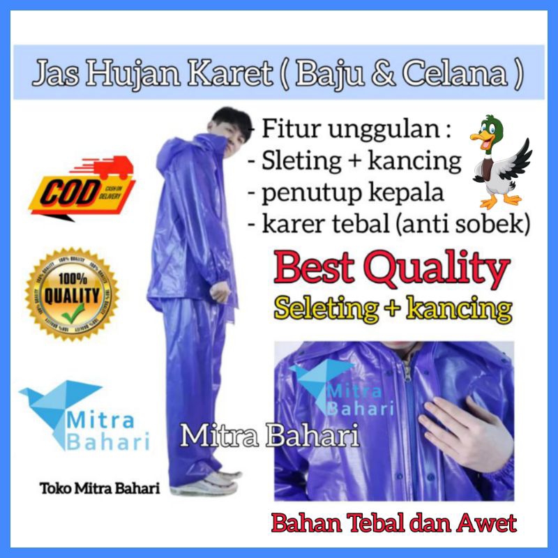 JAS HUJAN SETELAN (BAHAN KARET TEBAL) / JAS HUJAN MOTOR / JAS HUJAN NELAYAN / MANTOL HUJAN / BAJU HU